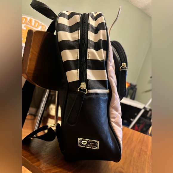 LUV Betsey Backpack By Betsey Johnson Kitty Cat Pink Black , Gently Used. - Picture 2 of 6